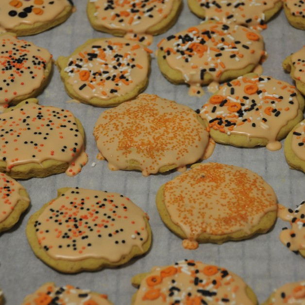 Genesee Country Village and Museum Double Pumpkin Cut-out Cookies for Halloween.