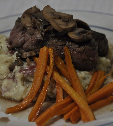 Sauteed Beef Tenderloin in Mushroom Pan Sauce