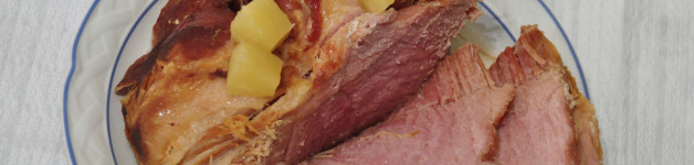 Slow Cooker Crock Pot Holiday Ham with Pineapple, Brown Sugar, and Sprite.