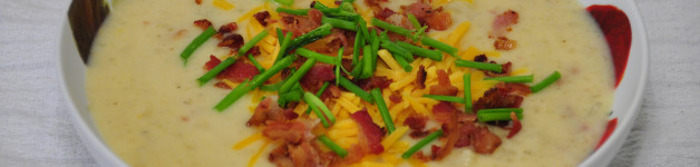 Slow Cooker or Crock Pot Loaded Baked Potato Soup.