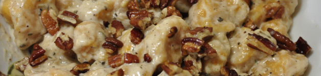 Sweet Potato Gnocchi with Sage Cream Sauce and Toasted Pecans