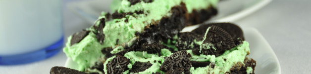 Triple Layer Fudge Mint Oreo Brownies for Saint Patrick's Day