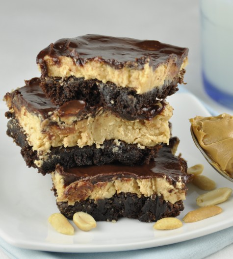 Buckeye Brownies made with Brownie Mix
