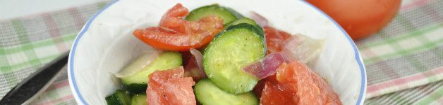 Tomato, Onion and Cucumber Salad made by Rachael Ray on the Food Network.