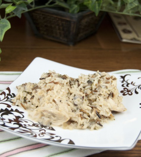 Crock Pot Chicken and Wild Rice. Easy and cheap slow cooker meal!