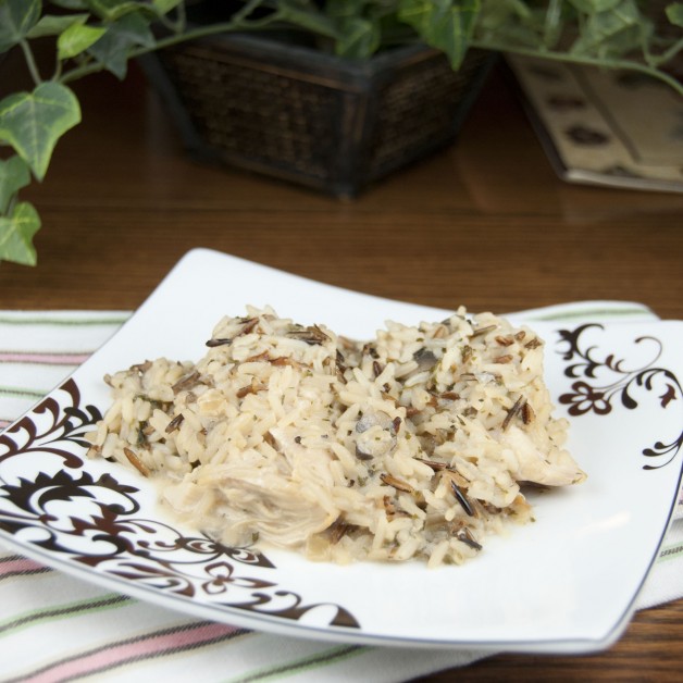 Crock Pot Chicken and Wild Rice. Easy and cheap slow cooker meal!
