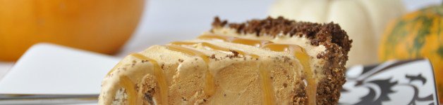 Pumpkin Ice Cream Pie with Gingersnap Crust made with Perry's Ice Cream