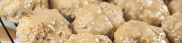 Biscoff-Glazed Soft Oatmeal Cookies. These are made with Greek Yogurt and the biscoff glaze is incredible!