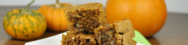 Pumpkin Blondies Recipe made with butterscotch and white chocolate chips