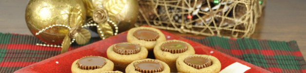Peanut Butter Cup Cookies made with Reese's Peanut Butter Cups for Christmas