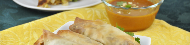 Crispy Baked Pork Spring Rolls