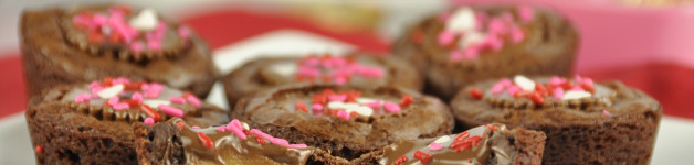 Peanut Butter Cup Brownie Bites with Valentine's Day Sprinkles.