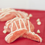 Strawberry Cookies with White Chocolate Drizzle