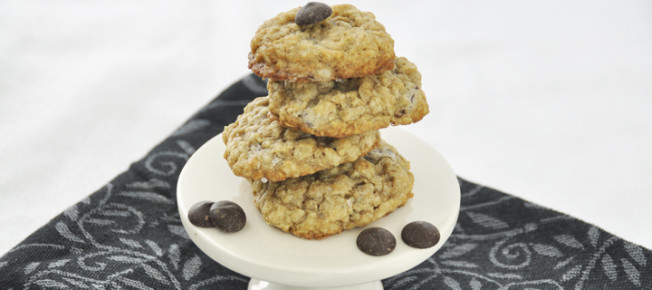 Thick & Chewy Oatmeal Chocolate Chip Cookies Recipe. The best!