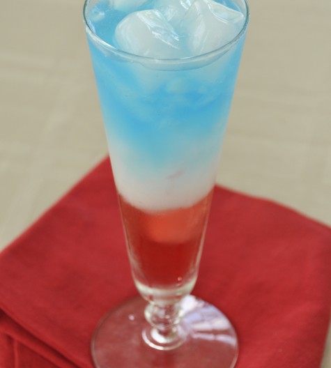 Layered Patriotic Non-Alcoholic Drink for the 4th of July. Kid-friendly!