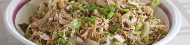 Crunchy Asian Slaw Recipe made with Ramen noodles. Perfect for a side dish to any party or barbeque.