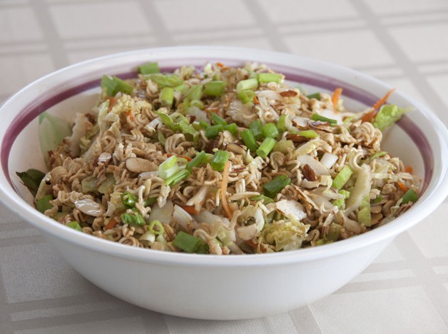 Crunchy Asian Slaw Recipe made with Ramen noodles. Perfect for a side dish to any party or barbeque.