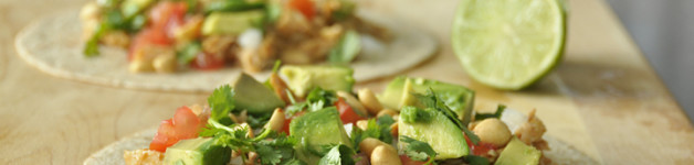 Peanut /Thai /Asian Chicken Tacos made in the crock pot (Slow Cooker)