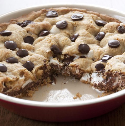 S'mores Pie dessert Recipe with a graham cracker crust and marshmallow creme