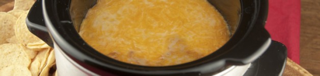 Crock Pot Cheesy Bean Dip Appetizer Recipe (Slow Cooker) for football food, game day, Super Bowl.