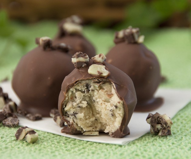 Andes Mint Cookie Dough Truffles Recipe for St. Patrick's Day or Christmas www.wishesndishes.com