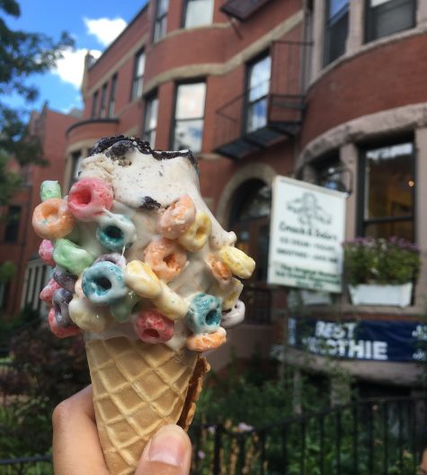 Emack and Bolio's Ice Cream Shop on Newbury Street in Boston.