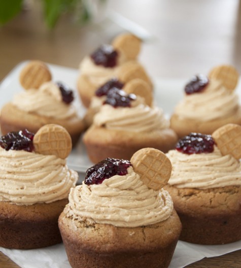 Giant Peanut Butter and Jelly Cookie Cups dessert recipe for the PB&J lover.