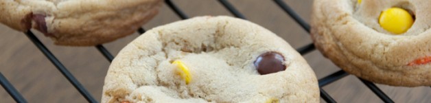 Soft Baked Reese's Pieces Cookie Recipe. No mixer required and easy dessert!