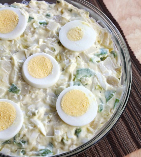 Tender red potatoes, hard-boiled eggs, and bright green bell pepper get tossed together to create this delicious Potato Salad recipe that is perfect for Summer picnics or Memorial Day!