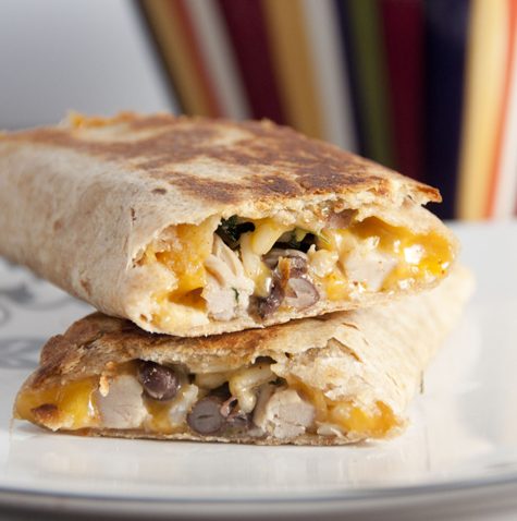 Crispy Southwest Chicken Wraps couldn't be easier to put together and are absolutely delicious with peppers, black beans and cheddar cheese. Great lunch or dinner recipe.