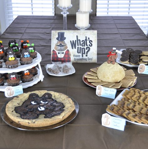 Groundhog Day Party food display.