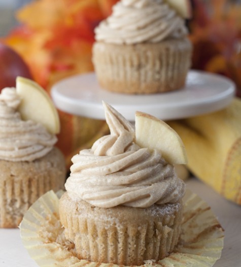 Moist and flavorful recipe for Apple Cider Cupcakes made from scratch with Brown Sugar Cinnamon Buttercream Frosting makes for a mouthwatering fall dessert!