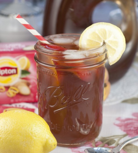 Peach Sweet Iced Tea tastes just like the southerners make their sweet tea and compliments any food you may be serving at a picnic, shower, holiday, or wedding. It is especially perfect for an afternoon tea party!