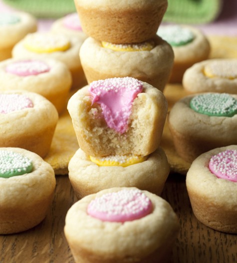 Bite-size Melty Mint Sugar Cookie Cups recipe are chewy, buttery cookie cups with a melty mint in the middle that are great for spring! This would be the perfect dessert for baby showers, Easter, and more.