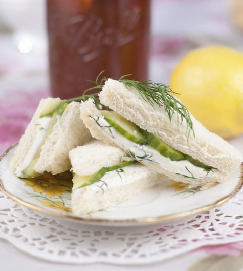 English Cucumber and Dill Tea Sandwiches are a refreshing, delicious recipe for a brunch, shower, girls' get-together, or afternoon tea party!