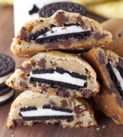 Oreo Stuffed Chocolate Chip Cookies are two of your favorite cookies rolled into one totally sinful dessert recipe that everyone will love!
