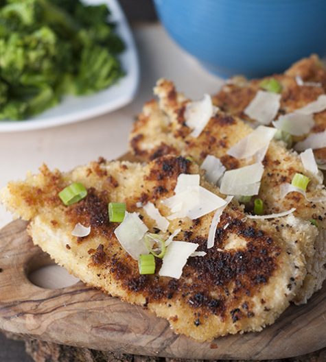 Oven-Fried Parmesan Chicken Cutlets & Mashed Potatoes recipe will be your new favorite weeknight meal: chicken with crispy crust, juicy interior, and the creamiest mashed potatoes on the side.