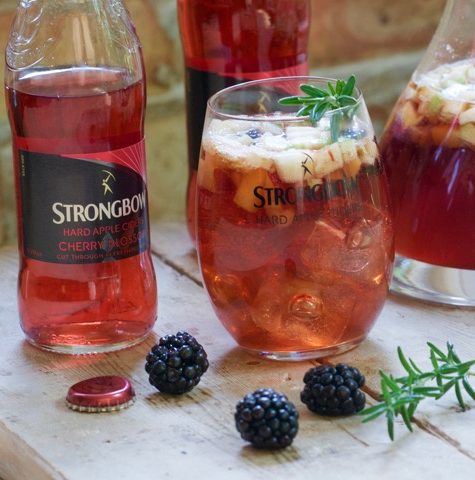 Strongbow Cherry Blossom Cider Sangria has all of the great flavors of blackberries, peaches, and green apple all together in one delicious, refreshing adult drink!