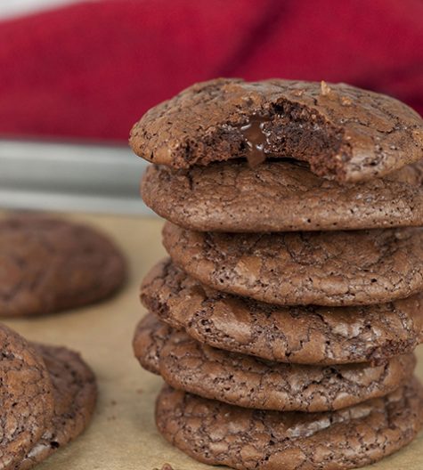 This recipe for Double Chocolate Truffle Cookies is for serious chocolate dessert lovers! Dense, gooey, fudge-like cookies with chocolate chips baked right into them.