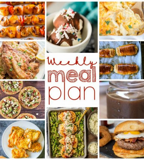 Weekly Meal Plan {Week 98} - 10 great bloggers bringing you a full week of recipes including dinner, sides dishes, and desserts just in time for Memorial day cook-outs and picnics!