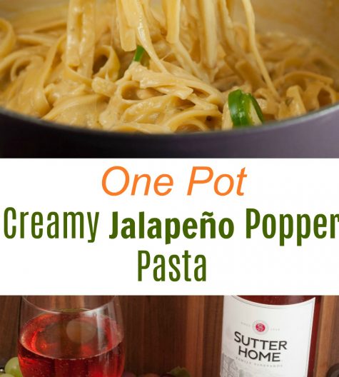 One Pot Creamy Jalapeño Popper Pasta recipe is easy enough for a weeknight meal with just the right amount of spicy flavors, creamy sauce, and gooey cheese!