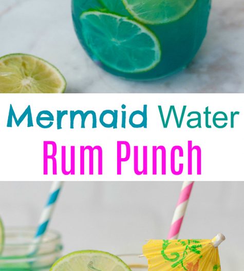 Mermaid Water Rum Punch Cocktail will make you feel like you're on a tropical island and perfect for a hot summer day. Multiply the ingredients to make a big batch for your next holiday party or picnic!