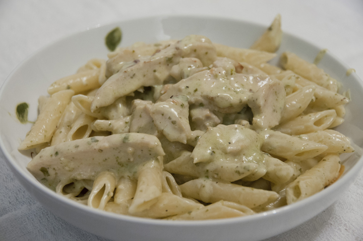 Creamy Pesto Pasta Sauce with Chicken Recipe