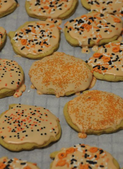 Genesee Country Village and Museum Double Pumpkin Cut-out Cookies for Halloween.