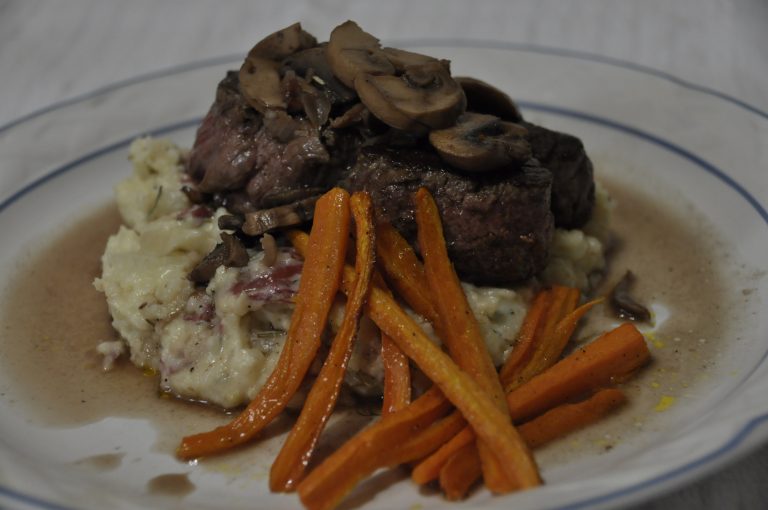 Beef Tenderloin in Mushroom Pan Sauce