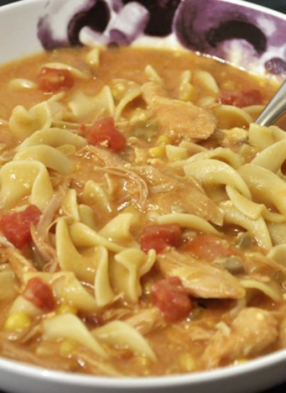 Chicken or Turkey Fiesta Soup recipe has a bit of a kick to it and is a great way to use that leftover turkey from Thanksgiving! Use chicken and make this all year 'round!