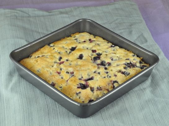 This easy recipe for Buttermilk Blueberry Breakfast Cake is an amazing way to start the morning! It is super moist, can double as a dessert, and is loaded with fresh blueberries.
