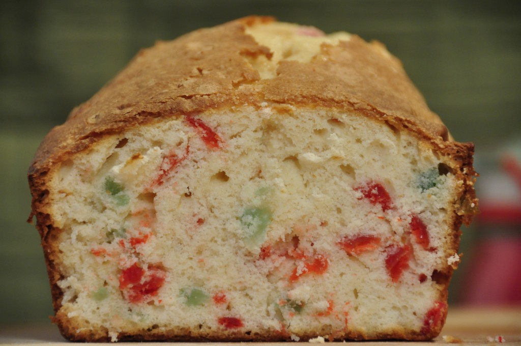 Festive Christmas Cherry Pound Cake Loaf