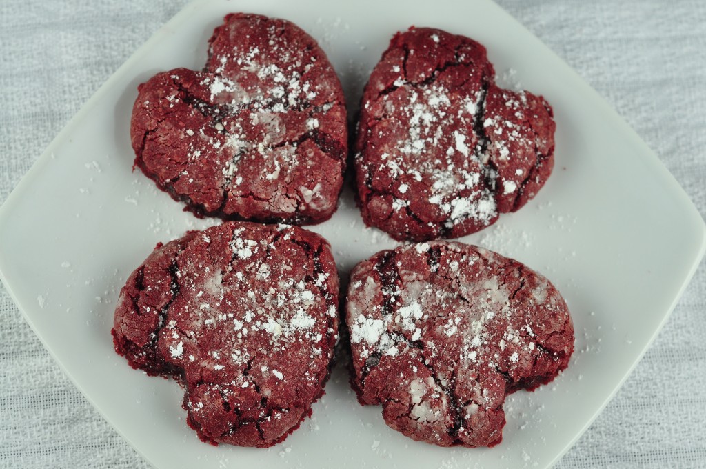 Valentine's Day Red Velvet Crinkle Cookies