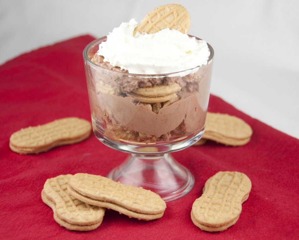 Nutter Butter Icebox Cake with a Chocolate Pudding Mousse. Perfect for a birthday or special occasion!